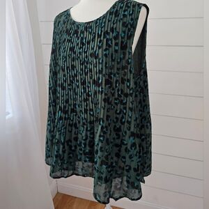 Ava & Viv plus size leopard print blouse size 2x